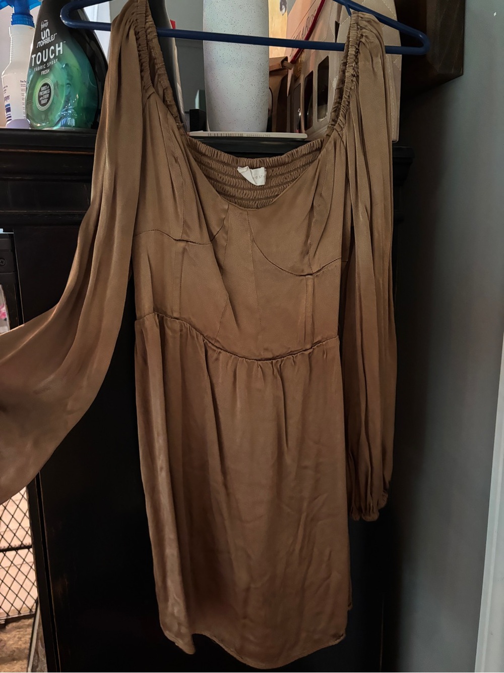 Altar'd State Rust Brown Long Sleeve Mini Dress - Picture 2 of 3
